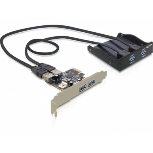 Tarjeta de Interfaz DeLOCK PCIe a USB 3.2 Gen 1 4 Puertos Negro