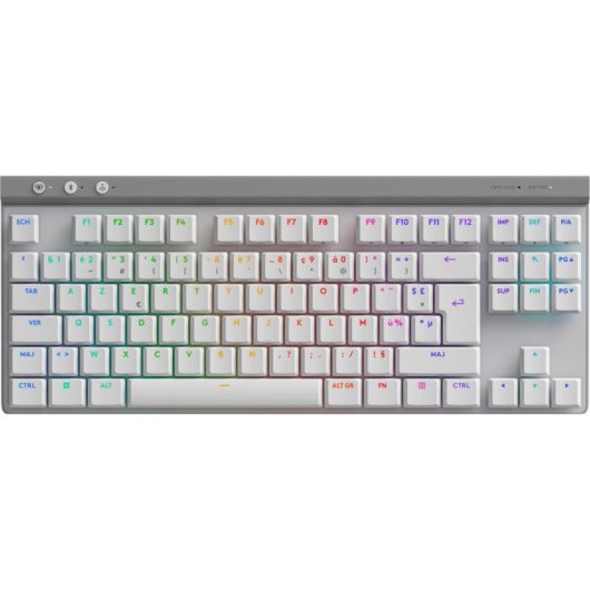Clavier Logitech G G515 LIGHTSPEED TKL sans fil mécanique RGB AZERTY blanc