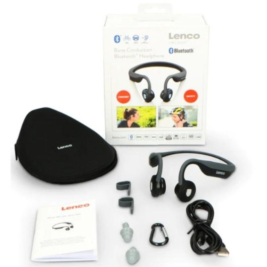 Auriculares Lenco HBC-200GY sans fil Bluetooth sports avec protection IPX5 noirs