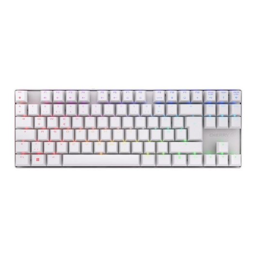 Teclado CHERRY MX 8.2 TKL mecánico inalámbrico y RGB blanco QWERTZ