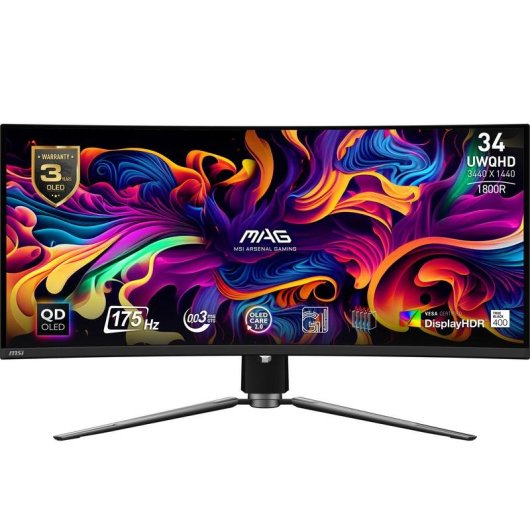 Écran PC MSI MAG 341CQPDE 34" UltraWide Quad HD 175Hz QD-OLED Courbe HDR400 Hauteur réglable