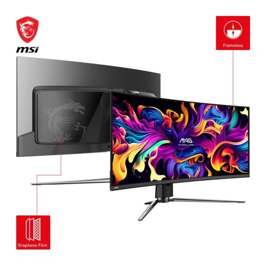 Écran PC MSI MAG 341CQPDE 34" UltraWide Quad HD 175Hz QD-OLED Courbe HDR400 Hauteur réglable