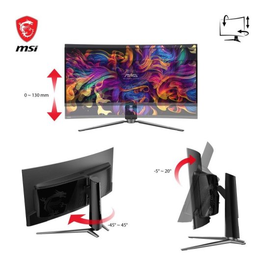 Écran PC MSI MAG 341CQPDE 34" UltraWide Quad HD 175Hz QD-OLED Courbe HDR400 Hauteur réglable