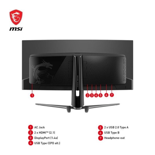 Écran PC MSI MAG 341CQPDE 34" UltraWide Quad HD 175Hz QD-OLED Courbe HDR400 Hauteur réglable