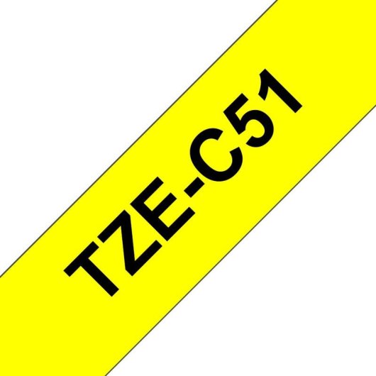 Nastro per stampanti etichette Brother TZE-C51 24 mm x 5 m Nero su giallo fluorescente