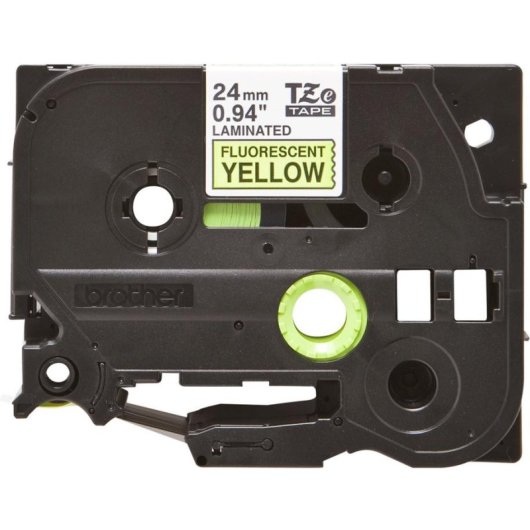 Nastro per stampanti etichette Brother TZE-C51 24 mm x 5 m Nero su giallo fluorescente