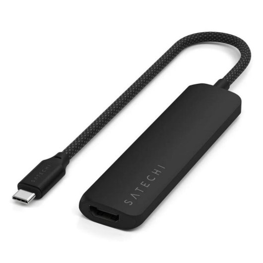 Hub Satechi 4 puertos 10 Gbps ST-P4SK con HDMI 4K y USB-C PD 100W
