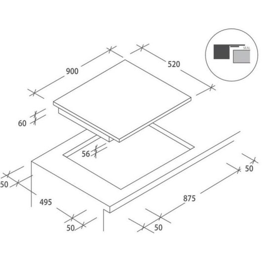 Placa de Inducción Rosieres RIFS954MCTT Integrada 90 cm 5 Zonas Negro