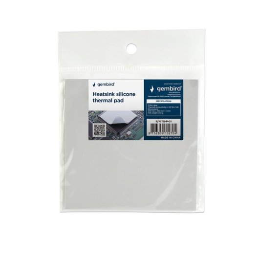 Thermopad Gembird TG-P-01 100 x 100 mm 2 W/m·K Grau