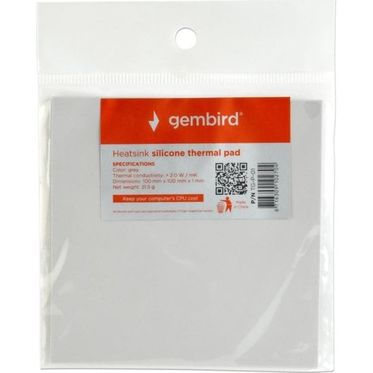 Thermopad Gembird TG-P-01 100 x 100 mm 2 W/m·K Grau