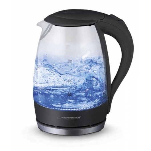 Tetera Eléctrica Esperanza EKK011K 1,7 L 2200 W Negro Gris Transparente