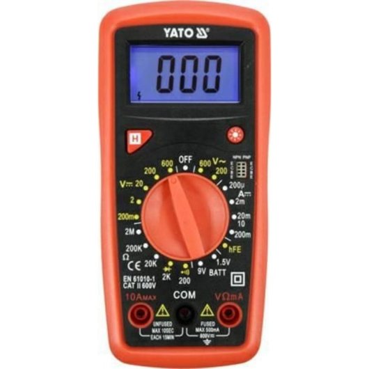 Multimetro digitale portatile Yato YT-73081 600V 10A retroilluminazione