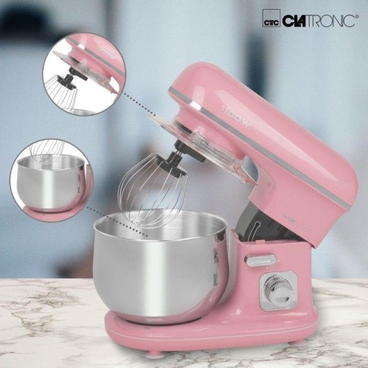Robot de cocina Clatronic KM 3711 5 L 1100 W Rosa Amasar Mezclar Remover