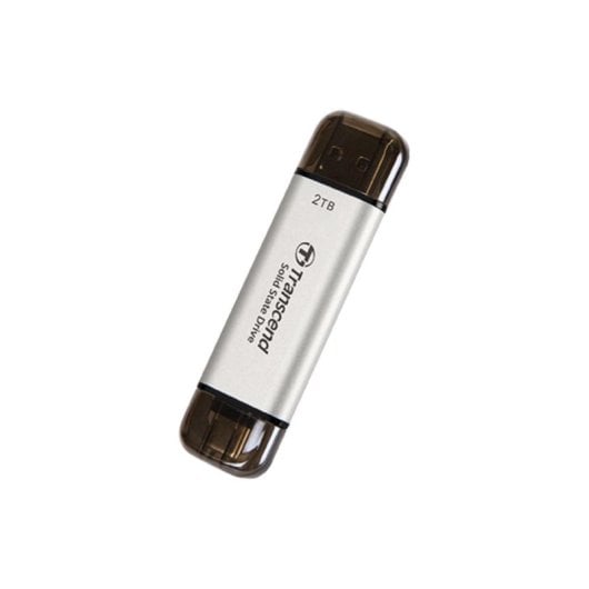 Disque Dur Transcend ESD310 2 To SSD USB 3.2 Gen 1 1050 Mo/s Argent