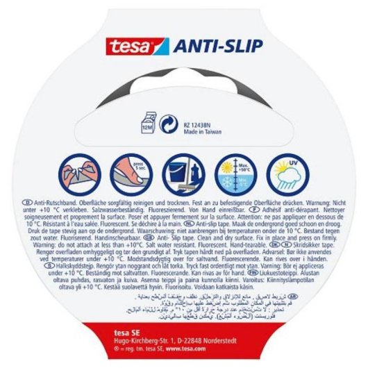 Cinta antideslizante Tesa 55580-00000 5 m x 25 mm resistente al agua y UV