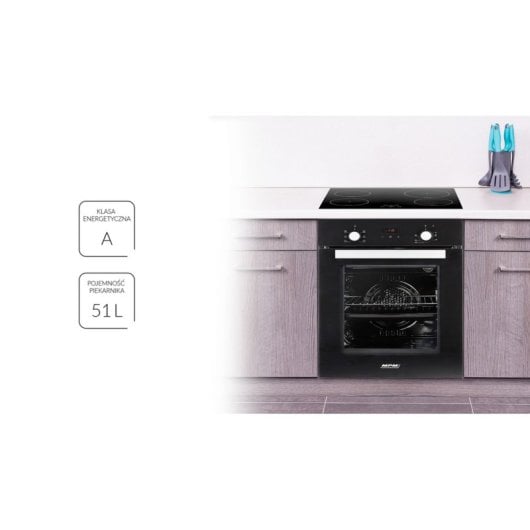 Forno Compatto da Incasso MPM 45-BO-20 Pulizia Manuale 51L 45cm A Grill Nero