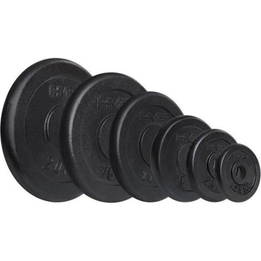 Peso per bilanciere HMS 1,25 kg nero per barra da palestra
