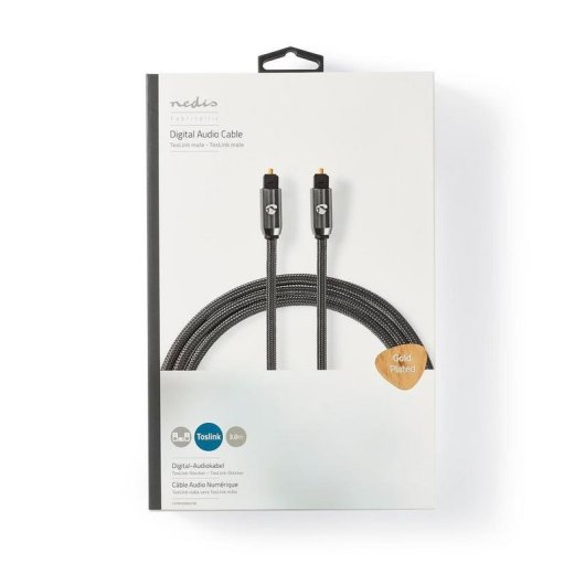 Digitales Optisches Audiokabel Nedis Toslink 3 Meter Grau