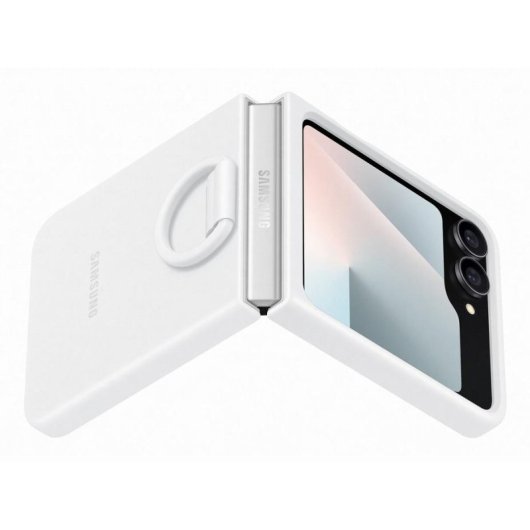 Funda para móvil Samsung EF-PF741TWEGWW Silicona Blanca Cover para Galaxy Z Flip7 FE y Z Flip6