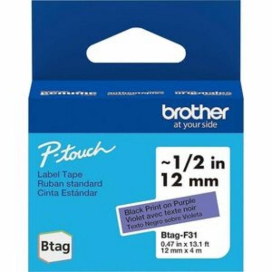 Cintas pour étiquettes Brother BTAG-F31 12 mm x 4 m noir sur violet