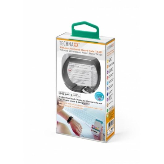 Pulseira de Atividade Technaxx TX-81 Bluetooth 4.0 TFT Preto 5 dias Monitor Cardíaco