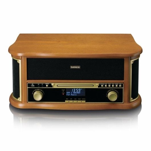 Tocadiscos Lenco TCD-2571WD 10W RMS Bluetooth 5.0 Riemenaandrijving Cassette CD USB Hout LCD