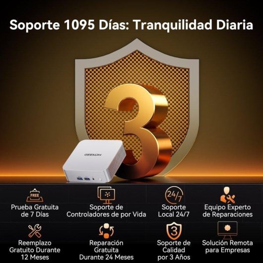 Mini PC GEEKOM A7 AMD Ryzen 5 7535HS 16GB 512GB SSD Radeon 660M Windows 11 Pro USB4 Wi-Fi 6E