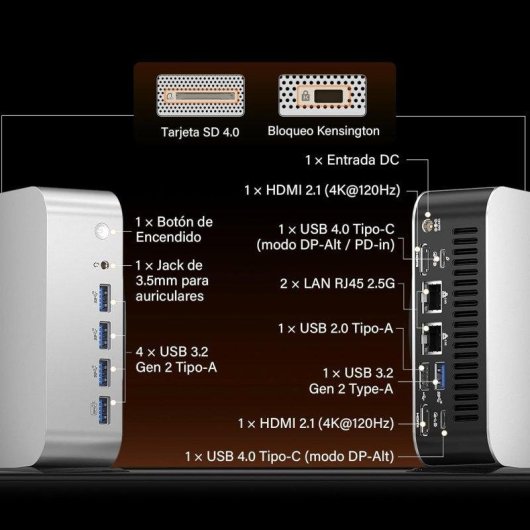 Mini PC GEEKOM A9 Max AMD Ryzen 9 HX 470 32GB 1TB SSD Radeon 890M Windows 11 Pro Dual LAN WiFi 7
