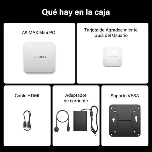 Mini PC GEEKOM A9 Max AMD Ryzen 9 HX 470 32GB 1TB SSD Radeon 890M Windows 11 Pro Dual LAN WiFi 7