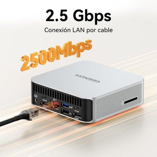 Mini PC GEEKOM A5 Pro AMD Ryzen 5 7530U 16GB 512GB SSD Radeon Windows 11 Pro Chasis Metálico