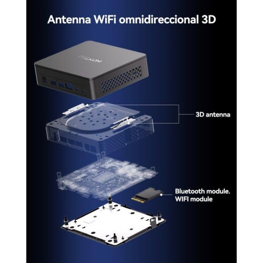 Mini PC GEEKOM Air12 Lite Intel N95 8GB 256GB SSD Gráficos Integrados Listo para Usar Conectividad Industrial