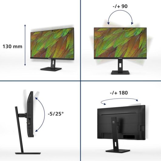 Monitor Philips 27B1U3900/00 27" UltraHD 4K 60Hz IPS USB-C Altura Ajustable