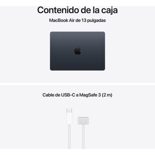 Apple MacBook Air 13" Apple M5 16GB 512GB SSD GPU 10 núcleos macOS Medianoche + Cargador 35W