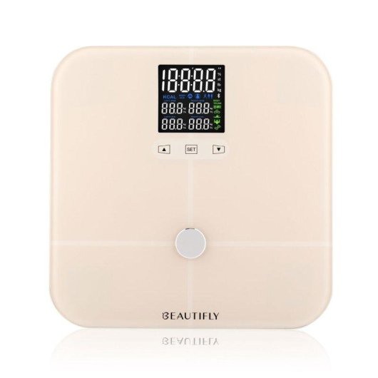 Báscula Digital Beautifly Scanner Smart App Hasta 180 kg Multifunción Pantalla LCD Control por App