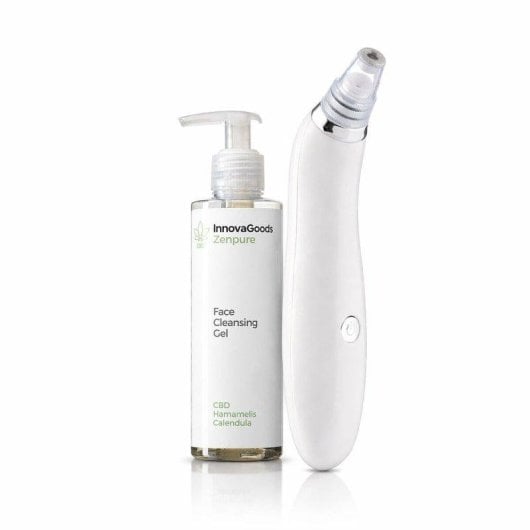 Pack Pulitore Viso Elettrico InnovaGoods con Gel CBD Zenpure 200 ml