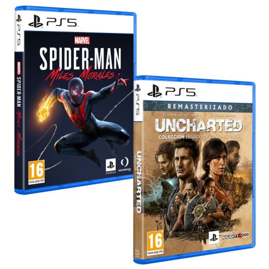 Pack Spiderman Miles Morales + Uncharted Colección Legado de los Ladrones PS5