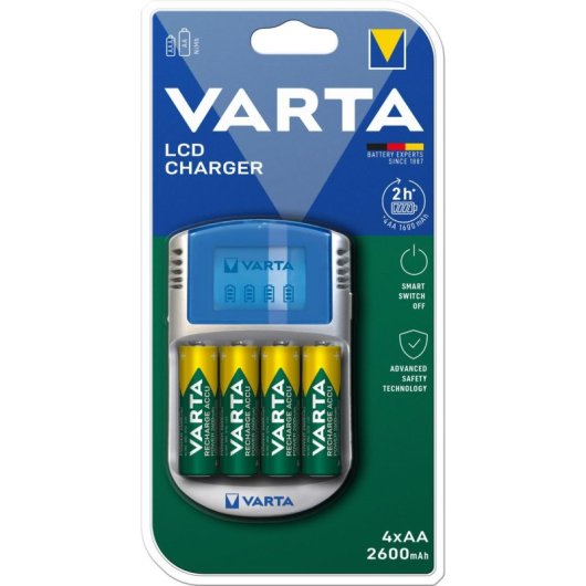 Chargeur de piles Varta PowerLCD NiMH AA/AAA 4 unités LCD