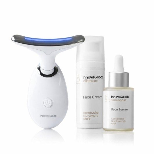 Pack Masajeador Facial InnovaGoods Sérum y Crema Kombucha