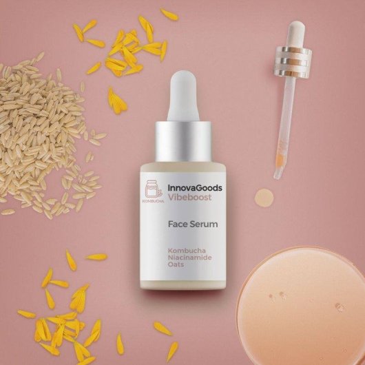 Pack Masajeador Facial InnovaGoods Sérum y Crema Kombucha