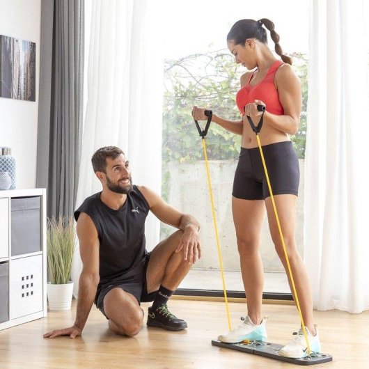 Pack Tabla Flexiones Push-up InnovaGoods Con Bandas Resistencia Y Chaleco Sauna Hombre