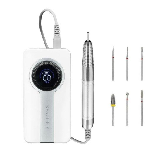 Fresadora Beautifly SpinProfessional Nails Blanca Inalámbrica 35000 rpm