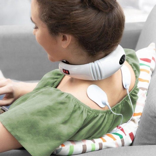 Pack Masajeador Cuello Espalda Electromagnético y Loción Reafirmante InnovaGoods