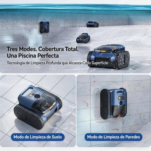 Robot Piscina Seauto Limpiafondos y Paredes 180min Autonomía 200m²