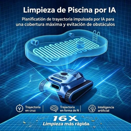 Robot Limpiafondos Piscina Seauto Doble Filtración 180min Autonomía 200㎡ App