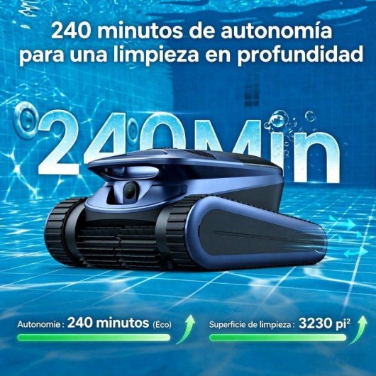 Robot Limpiafondos Seauto SAT40 Inalámbrico con IA 240min 300m²
