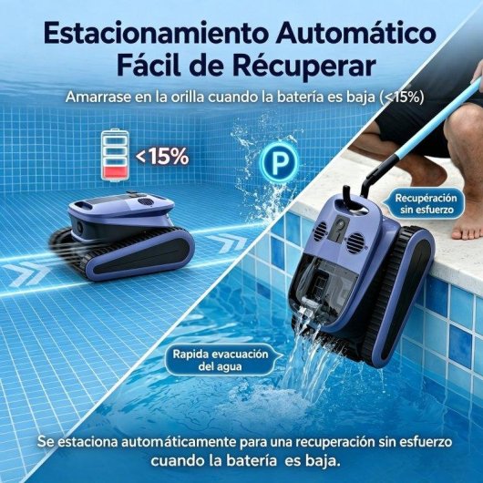 Robot Limpiafondos Seauto SAT40 Inalámbrico con IA 240min 300m²