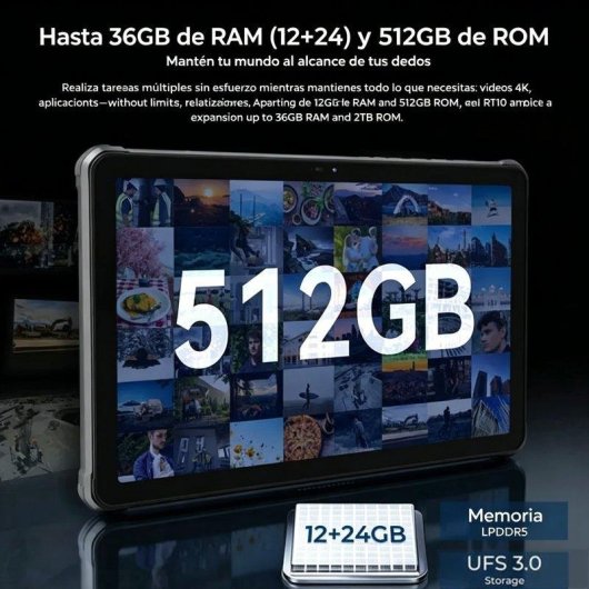 Tablet Oukitel RT10 WiFi + 5G 11" 36GB 512GB Negro