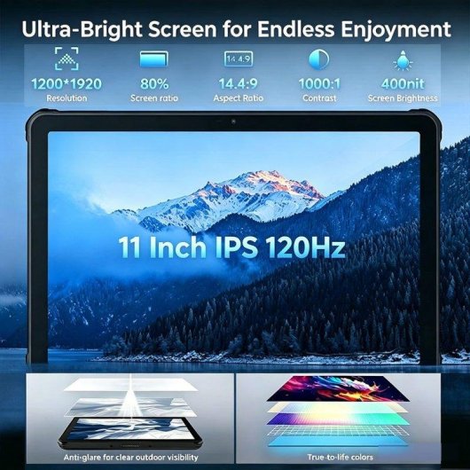 Tablet Oukitel RT10 WiFi + 5G 11" 36GB 512GB Negro