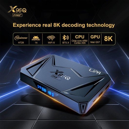 Caja TV Android Lipa X96Q Pro 32 GB Negro Allwinner H728 Android 14
