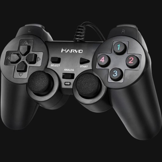 Gamepad Marvo GT-006 Alámbrico USB para PC Botones Turbo Analógico Negro